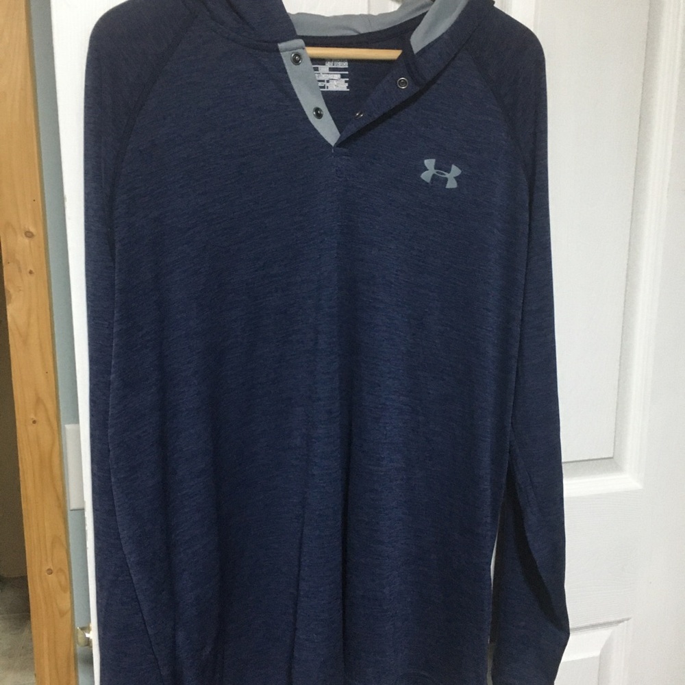 Under Armour Men's Navy Blue Hooded Long Sleeve Pullover